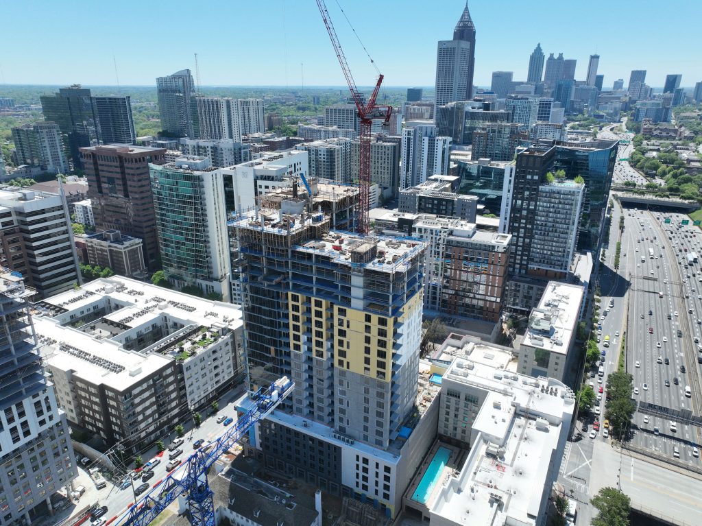 Portman's first residential tower in Atlanta has topped out